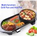 2 In 1 BBQ Electric Smokeless Pan Grill Teppanyaki & Hot Pot Steamboat Combination Party Family Friend Gathering Electric Grill